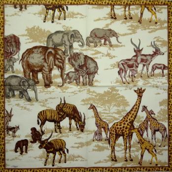 168 Animals Africa: Divers - 3-ply - Caspari